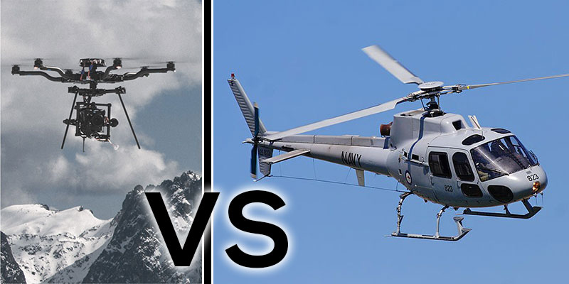 Znalezione obrazy dla zapytania drone vs helicopter
